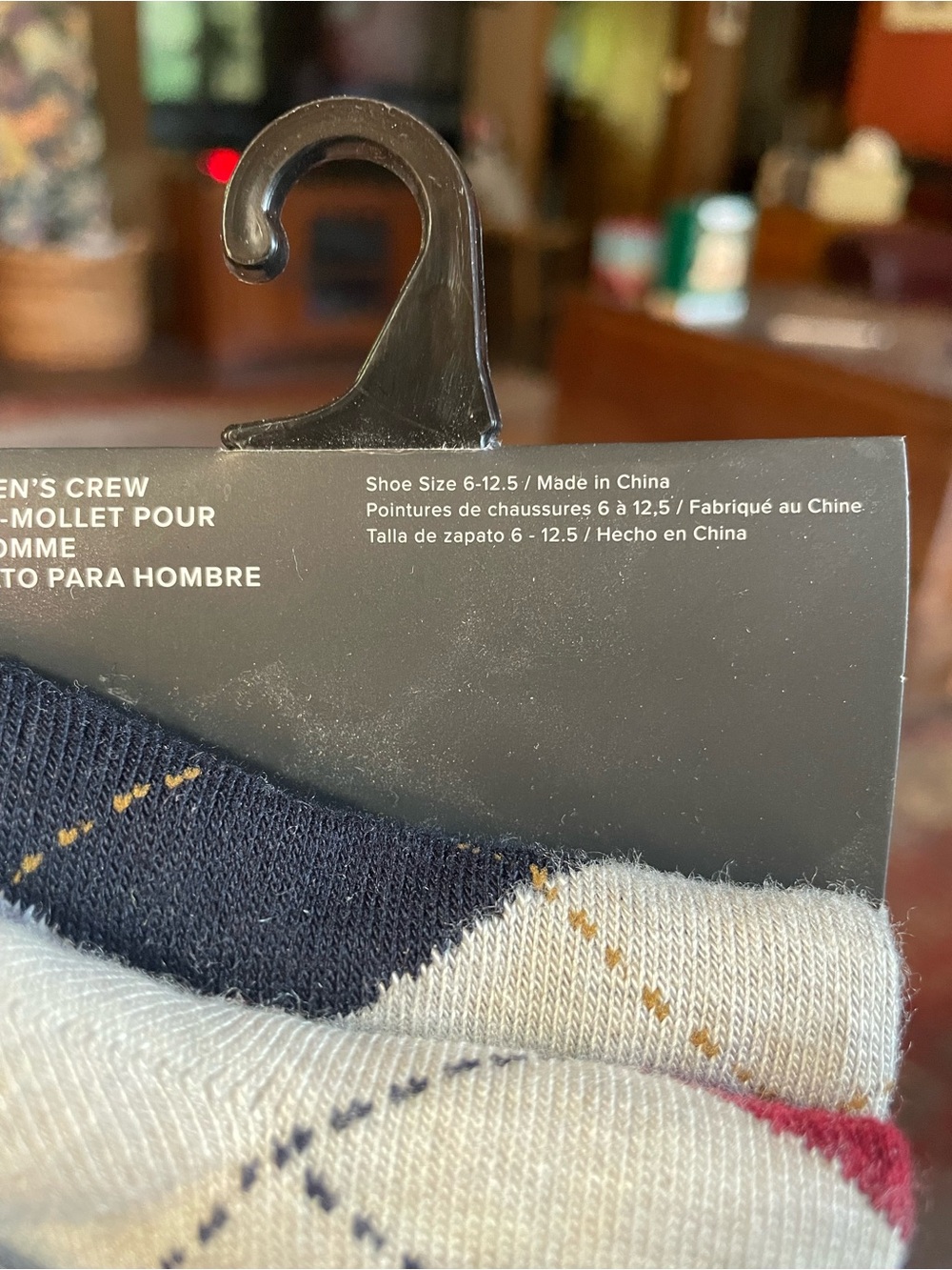 Goldtoe Argyle Dress Socks - Black/Grey and Light Blue/Cream - 3 pair each pack - Picture 3 of 3